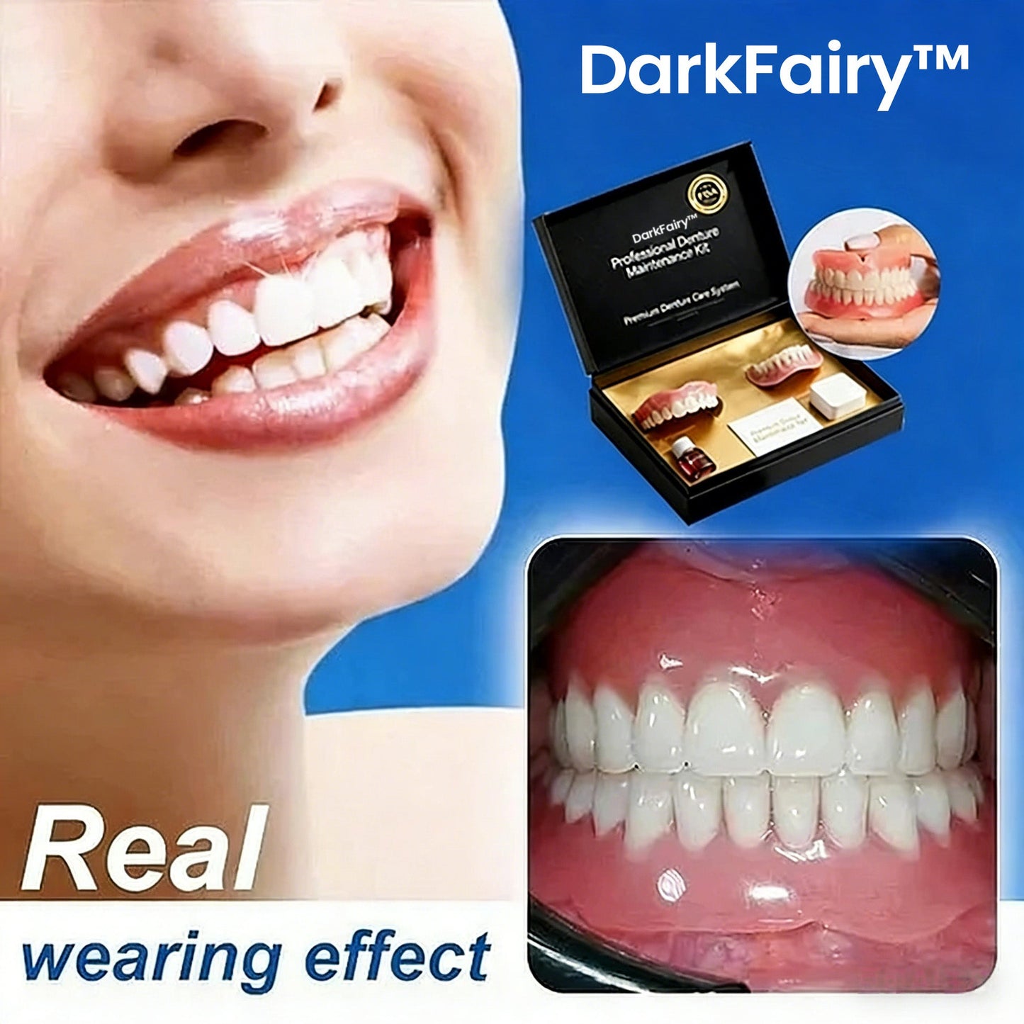 ⚡🏆Ends Today: 70% OFF!🦷DarkFairy™ Custom-Fit Full Functional Dentures Make you more confident