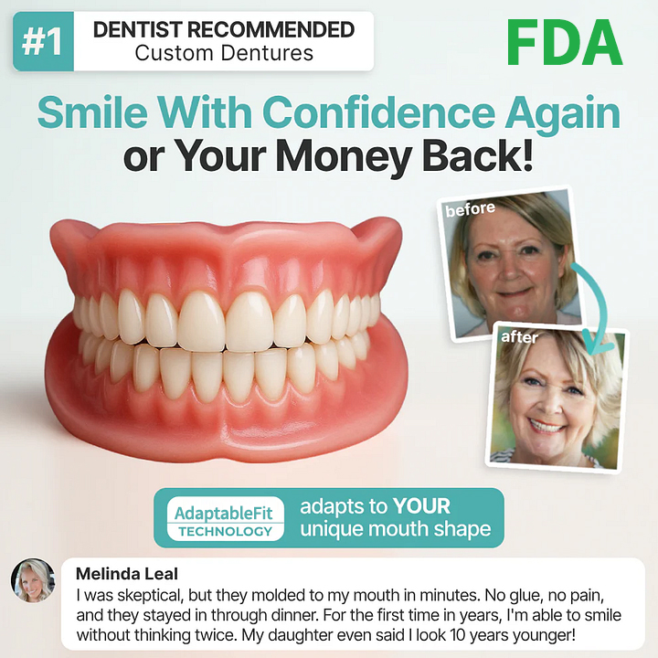 ⚡🏆Ends Today: 70% OFF!🦷DarkFairy™ Custom-Fit Full Functional Dentures Make you more confident